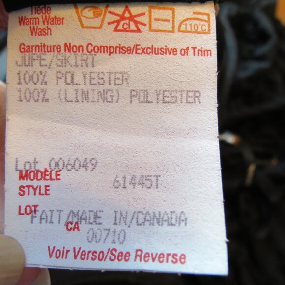 Joseph Ribkoff Black Bias Cut Maxi Chiffon Lined Knit Skirt Size 14 - Picture 9 of 10